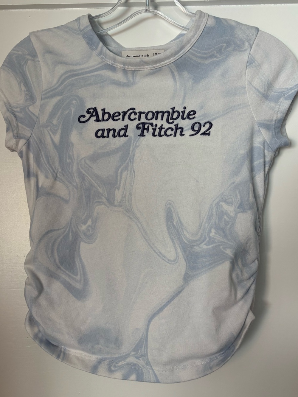 abercrombie kids Blue Marble Logo Short Sleeve Tee size 11-12